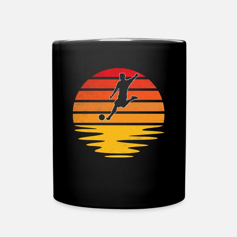 Fußball Retro - Tasse einfarbig - Schwarz