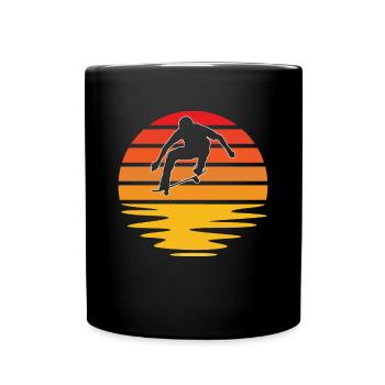 Skaten Retro - Tasse einfarbig - Schwarz - Vorne