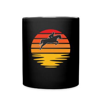 Pferde Retro - Tasse einfarbig - Schwarz - Vorne
