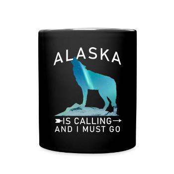 Alaska Gift USA Nature Bear Denali Grizzly Forest - Full Colour Mug - black - Front