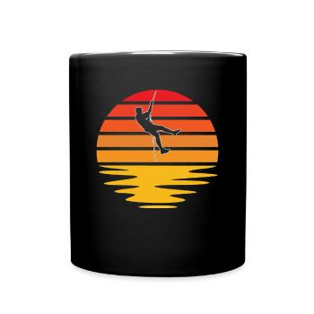 Klettern Retro - Tasse einfarbig - Schwarz - Vorne