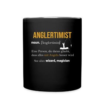 Angeln Tshirt Mann Fischer Rute Fischfang Fishing - Tasse einfarbig - Schwarz - Vorne