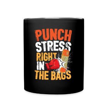Punch Stress Right In The Bags - Tasse einfarbig - Schwarz - Vorne