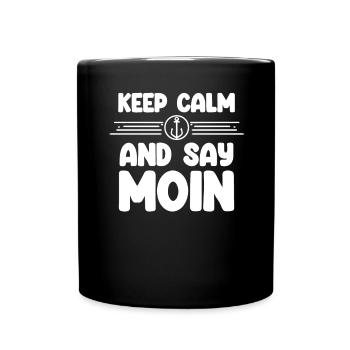 Anker Nordsee Plattdeutsch Spruch Moin - Tasse einfarbig - Schwarz - Vorne
