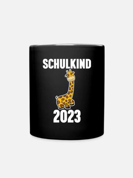 Schuldkind Einschulung Giraffe 2023 - Tasse einfarbig - Schwarz