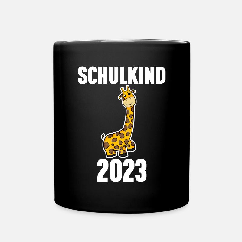 Schuldkind Einschulung Giraffe 2023 - Tasse einfarbig - Schwarz