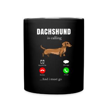 Dachshund Geschenk Dixie Wiener Doxie Dackel - Tasse einfarbig - Schwarz - Vorne