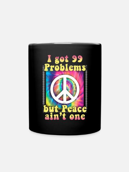 Hippie Gift Acidhead Flowerpower Hippi Hippy - Full Colour Mug - black