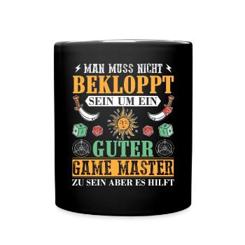Mann Muss Nicht Bekloppt Sein Game Master Pen And - Tasse einfarbig - Schwarz - Vorne