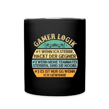 Gamer Logik Gaming Video Games Multiplayer Zocker - Tasse einfarbig - Schwarz - Vorne
