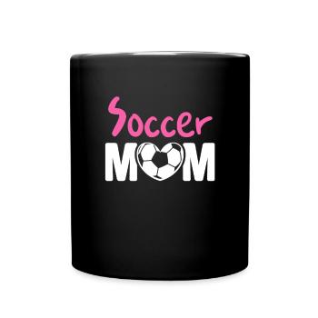 Fußball Tshirt Herren Damen Soccer Football - Tasse einfarbig - Schwarz - Vorne