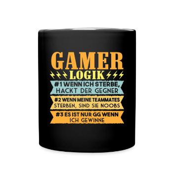 Gamer Logik Gaming Video Games Multiplayer Zocker - Tasse einfarbig - Schwarz - Vorne