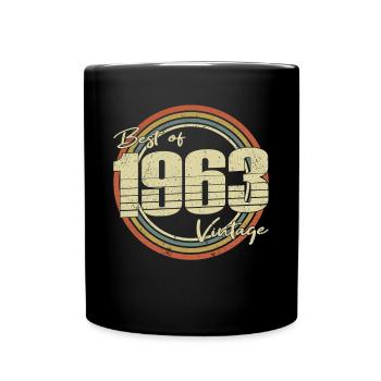 60. Geburtstag Jahrgang 1963 Best of 1963 - Tasse einfarbig - Schwarz - Vorne