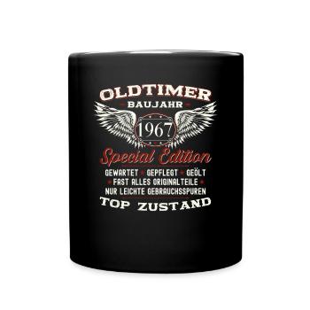 56. Geburtstag Oldtimer Jahrgang 1967 Geschenk - Tasse einfarbig - Schwarz - Vorne
