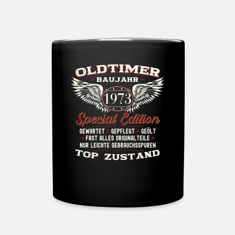50. Geburtstag Oldtimer Jahrgang 1973 Geschenk - Tasse einfarbig - Schwarz