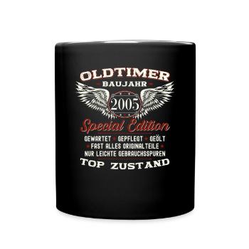 18. Geburtstag Oldtimer Jahrgang 2005 Geschenk - Tasse einfarbig - Schwarz - Vorne