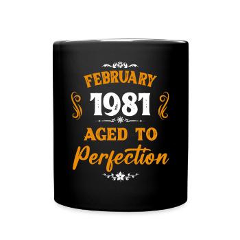 Février 1981 Cadeau d’anniversaire vintage - Mug uni - noir - Devant