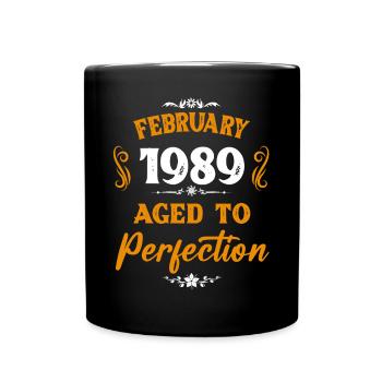Février 1989 Cadeau d’anniversaire vintage - Mug uni - noir - Devant