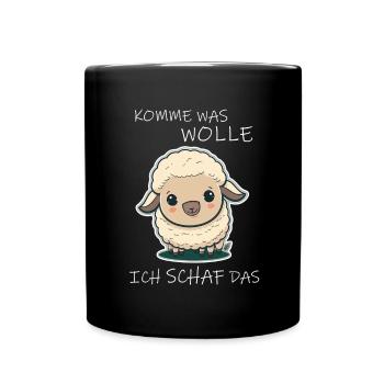 Komme Was Wolle Ich Schaf Das Depression Schäfchen - Tasse einfarbig - Schwarz - Vorne