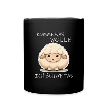 Komme Was Wolle Ich Schaf Das Depression Schäfchen - Tasse einfarbig - Schwarz - Vorne