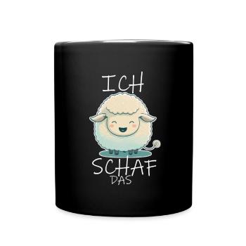 Komme Was Wolle Ich Schaf Das Depression Schäfchen - Tasse einfarbig - Schwarz - Vorne