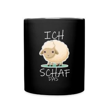 Komme Was Wolle Ich Schaf Das Depression Schäfchen - Tasse einfarbig - Schwarz - Vorne