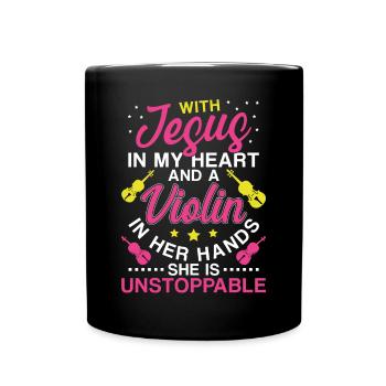 Violoniste Violoniste Jesus Faith - Mug uni - noir - Devant