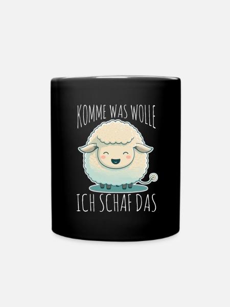 Komme Was Wolle Ich Schaf Das Depression Schäfchen - Tasse einfarbig - Schwarz