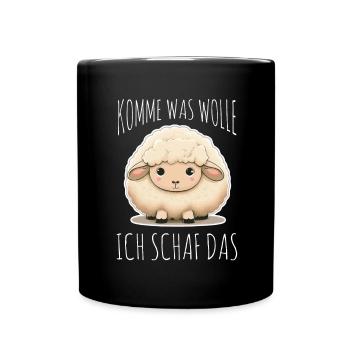 Komme Was Wolle Ich Schaf Das Depression Schäfchen - Tasse einfarbig - Schwarz - Vorne