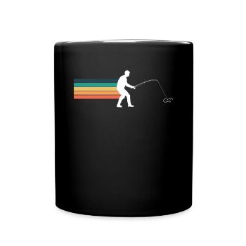 Vintage Retro Angler Fischer - Full Colour Mug - black - Front
