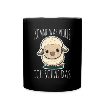 Komme Was Wolle Ich Schaf Das Depression Schäfchen - Tasse einfarbig - Schwarz - Vorne