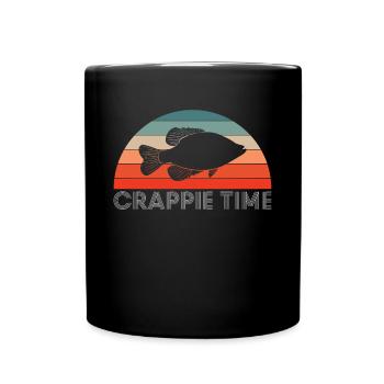Vintage Retro Crappie Time Shirt Gift - Full Colour Mug - black - Front