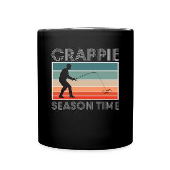 Crappie Season Time Shirt Gift Vintage Retro - Full Colour Mug - black - Front