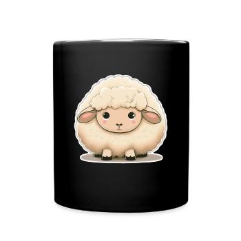Schaf Schäfchen Tierwirt Schafsbauer Schäfer Bauer - Tasse einfarbig - Schwarz - Vorne
