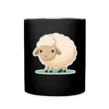 Schaf Schäfchen Tierwirt Schafsbauer Schäfer Bauer - Tasse einfarbig - Schwarz - Vorne