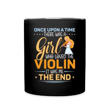 Violin Violinist Girl Once Upon A - Full Colour Mug - black - Front