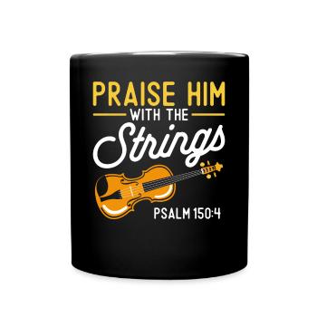 Violin Violinist Bible Quote Faith - Full Colour Mug - black - Front