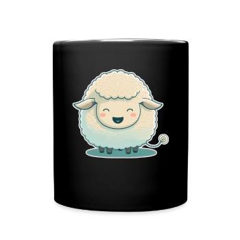 Schaf Schäfchen Tierwirt Schafsbauer Schäfer Bauer - Tasse einfarbig - Schwarz - Vorne