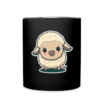 Schaf Schäfchen Tierwirt Schafsbauer Schäfer Bauer - Tasse einfarbig - Schwarz - Vorne