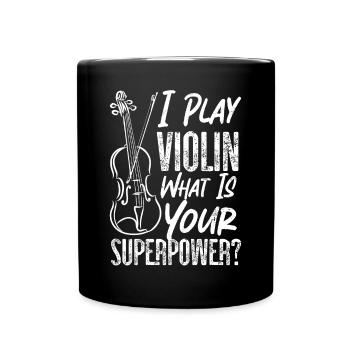 Violin Violinist Vintage I Play - Tasse einfarbig - Schwarz - Vorne