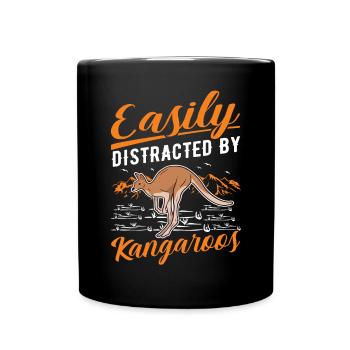 Facilement distrait par Kangourous Kangourou - Mug uni - noir - Devant