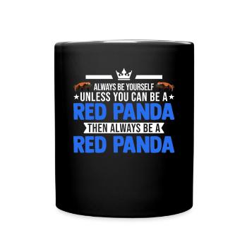 Roter Panda Geschenk Red Panda - Tasse einfarbig - Schwarz - Vorne