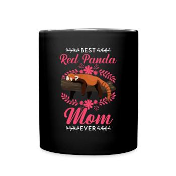Roter Panda Mama Red Panda Mom - Mug uni - noir - Devant