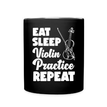 Violin Violinist Eat Sleep Violin - Full Colour Mug - black - Front