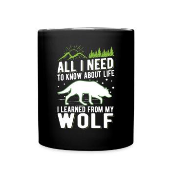 Wolf Lover Gift Wolf Pack - Full Colour Mug - black - Front