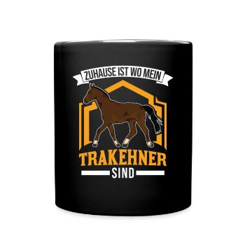 Zuhause ist wo mein Trakehner sind - Tasse einfarbig - Schwarz - Vorne