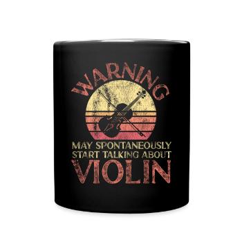 Violin Violinist Retro Vintage - Tasse einfarbig - Schwarz - Vorne