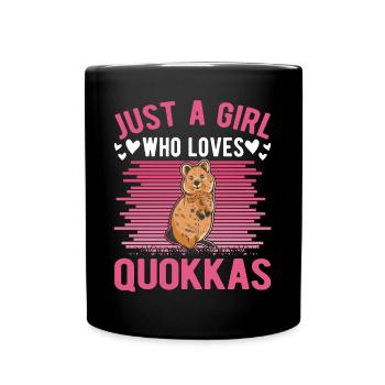 Quokka Girl Short-tailed Kangaroo - Full Colour Mug - black - Front