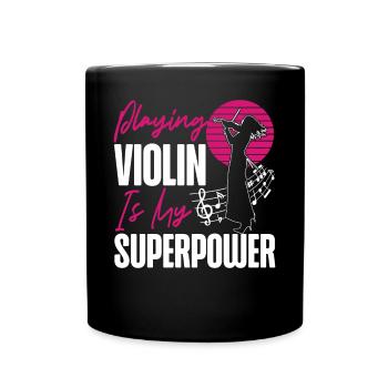 Violoniste violoniste jouant du violon est - Mug uni - noir - Devant