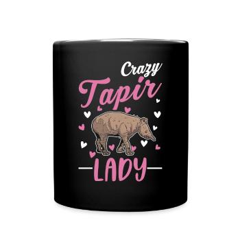 Crazy Tapir lady Tapir Mädchen - Tasse einfarbig - Schwarz - Vorne